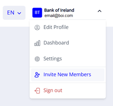 The Invite New Members option on the VOP Portal. This can be found under the 'Profile' dropdown menu on the top right of your screen.